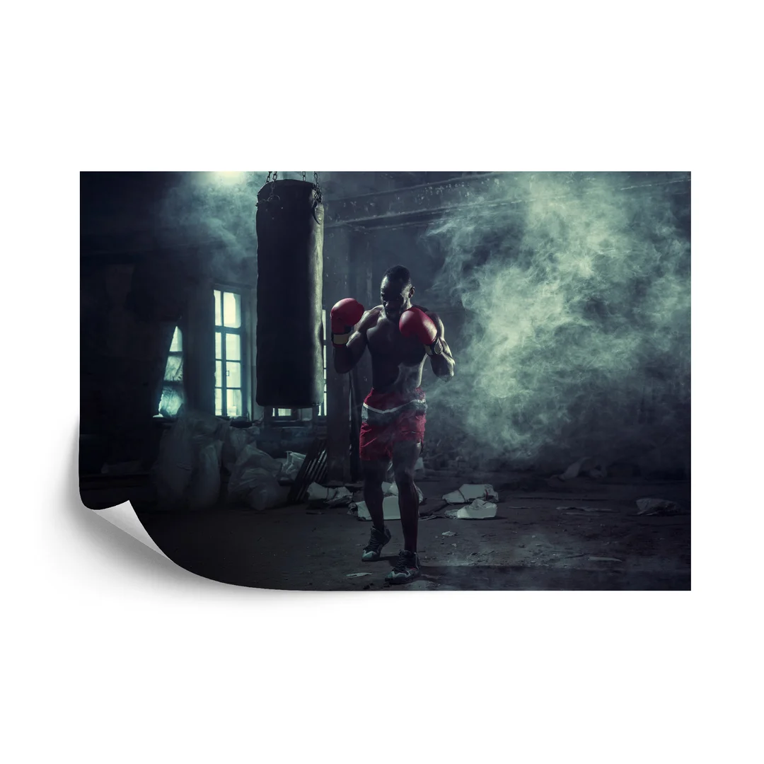 Fototapeta Bokser W Zadymionym Pomieszczeniu Vinyl Gładki 270x180