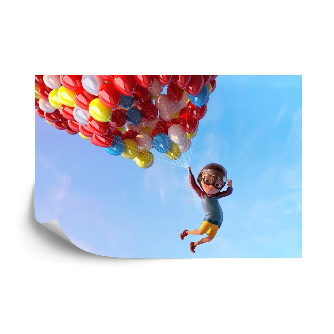 Fototapeta Chłopiec Z Balonami W Locie Flizelina 270x180
