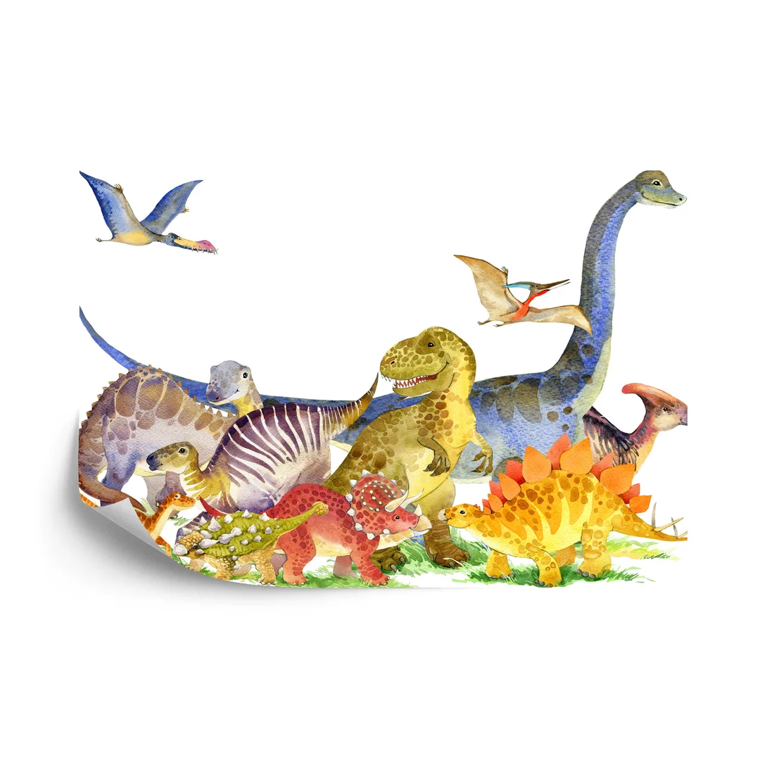 Fototapeta Dinozaury Malowane Akwarelą Flizelina 270x180