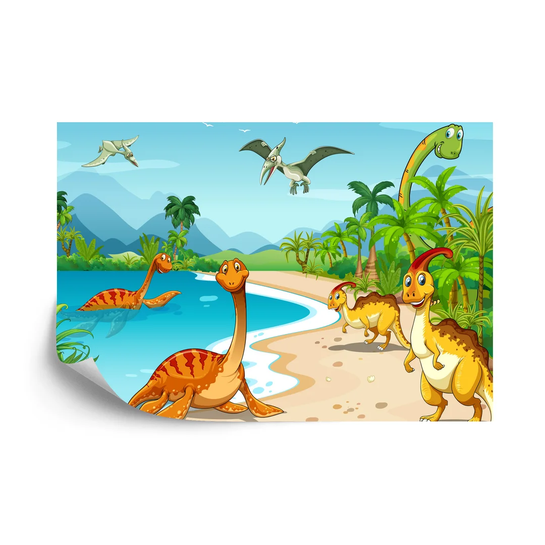 Fototapeta Dinozaury Na Plaży Flizelina 270x180