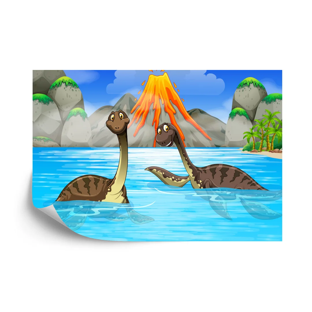 Fototapeta Dinozaury W Wodzie Vinyl Gładki 270x180