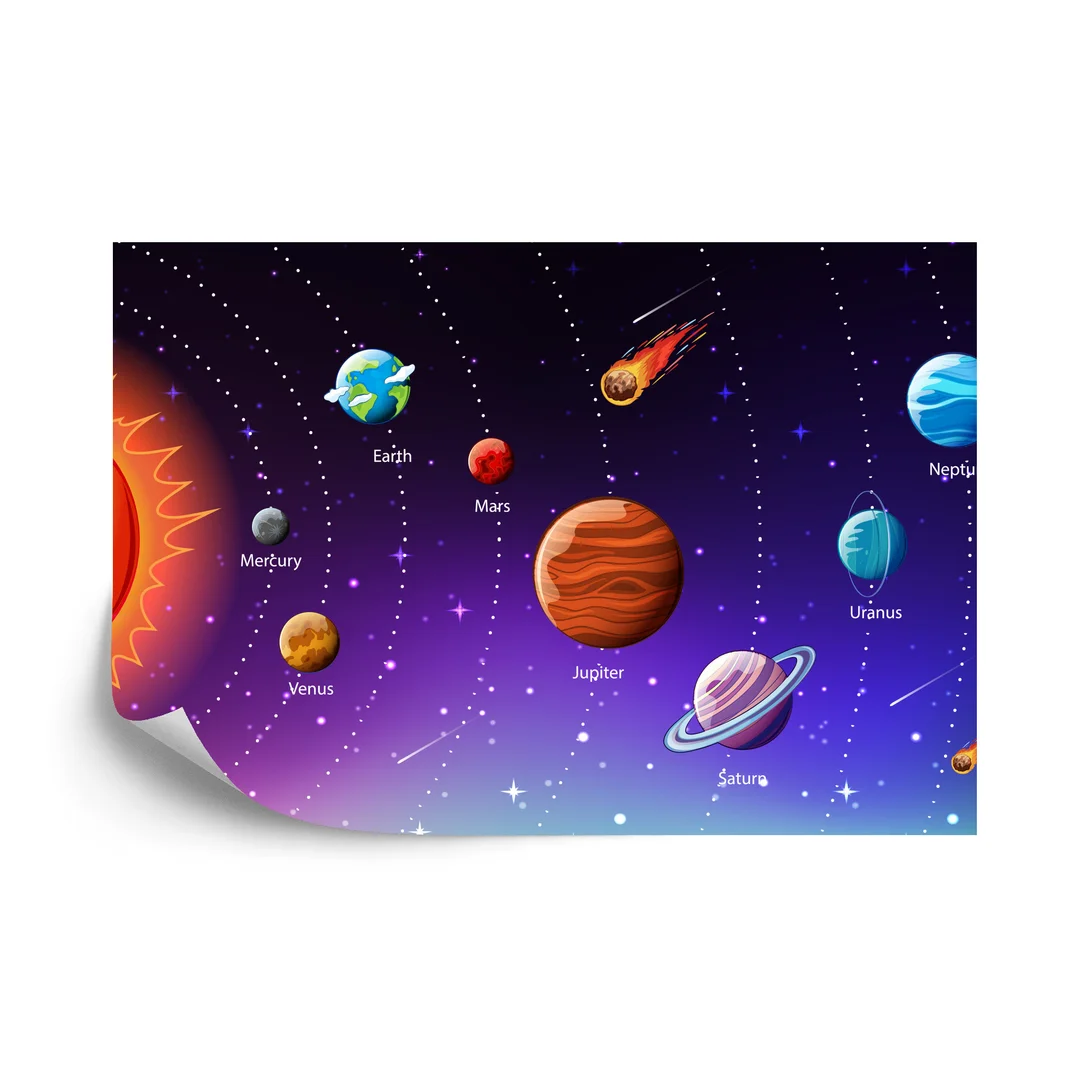 Fototapeta Edukacyjny Kosmos Po Angielsku Vinyl Gładki 270x180