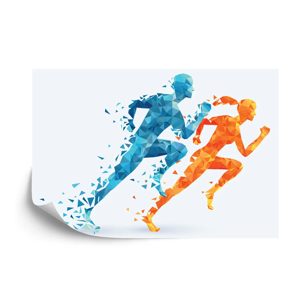 Fototapeta Geometryczni Sportowi Biegacze Vinyl Gładki 270x180