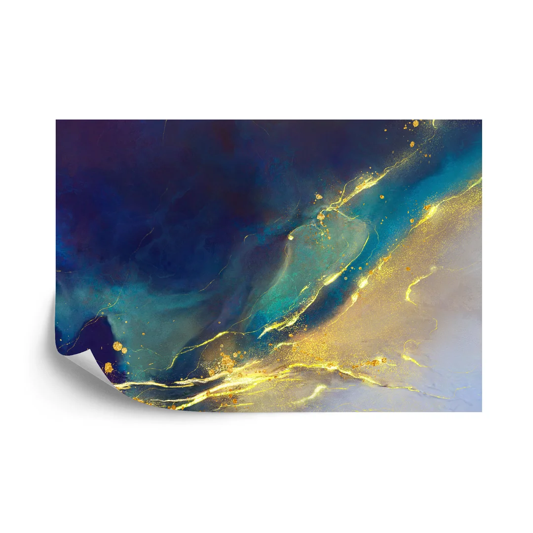Fototapeta Golden Abstract Elements With Watercolor Texture Vinyl Gładki 270x180