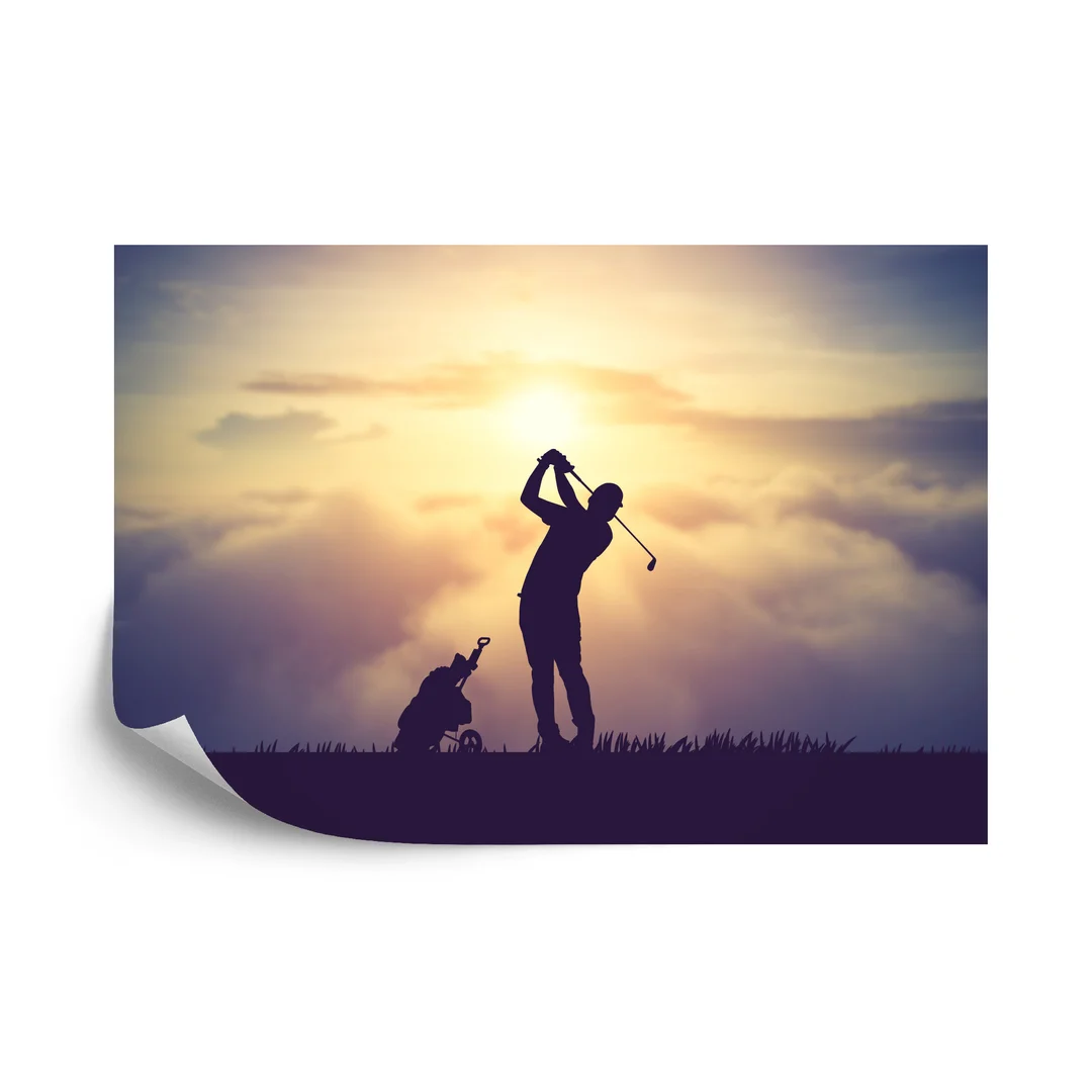 Fototapeta Golfista Na Tle Zachodu Słońca Flizelina 270x180