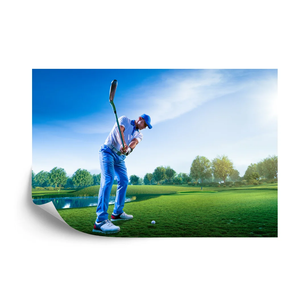 Fototapeta Golfista W Czasie Rozgrywki Vinyl Gładki 270x180