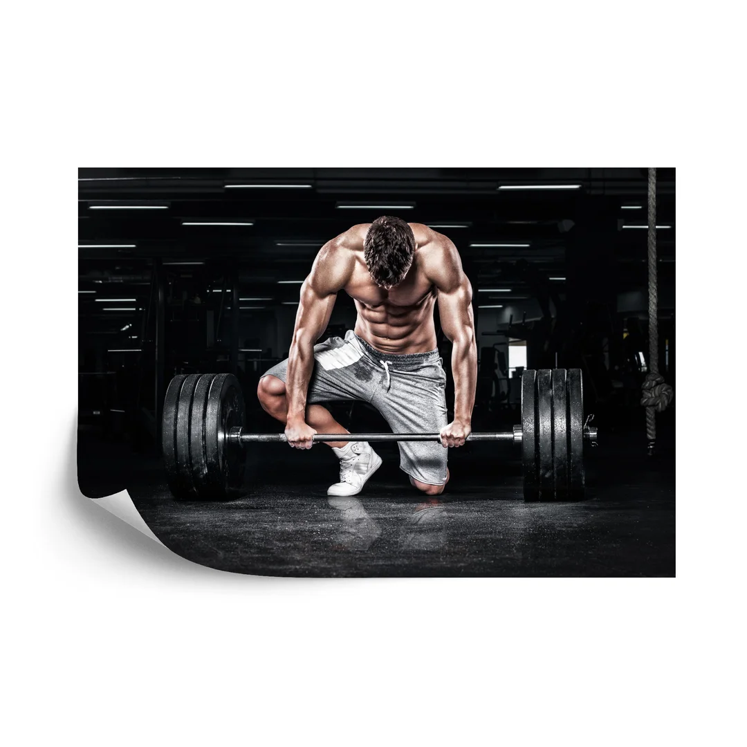 Fototapeta Kulturysta Ze Sztangą Flizelina 270x180