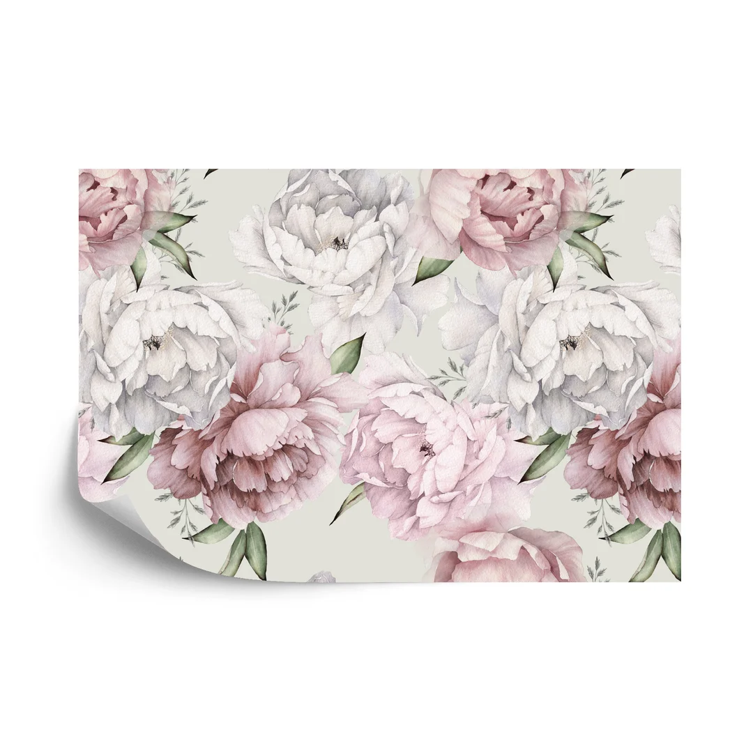 Fototapeta Kwiaty Peonie W Pastelowych Barwach Vinyl Gładki 270x180