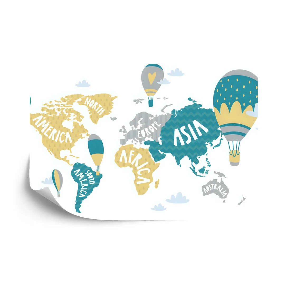 Fototapeta Mapa Dla Dzieci Vinyl Gładki 270x180