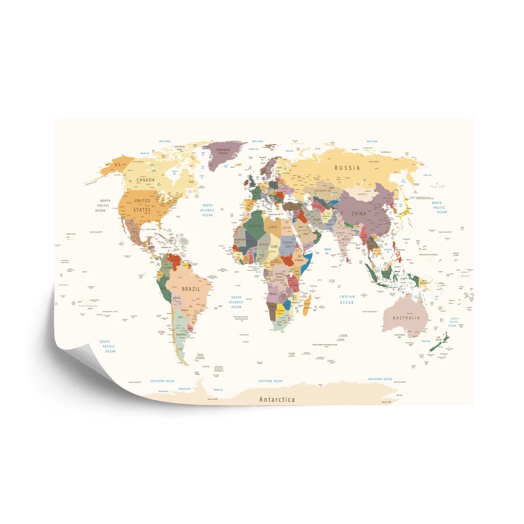 Fototapeta Mapa Świata Flizelina 270x180