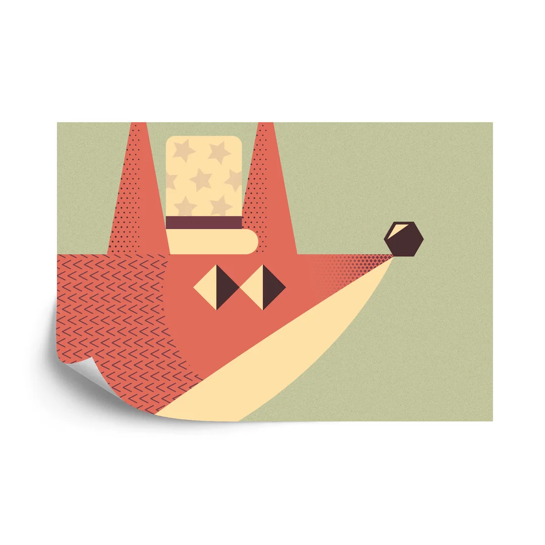 Fototapeta Of A Fox With A Hat Vinyl Gładki 270x180