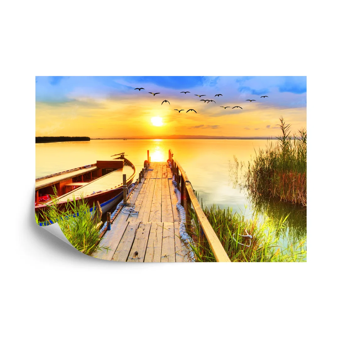 Fototapeta Pejzaż Z Jeziorem O Zachodzie Słońca Flizelina 270x180