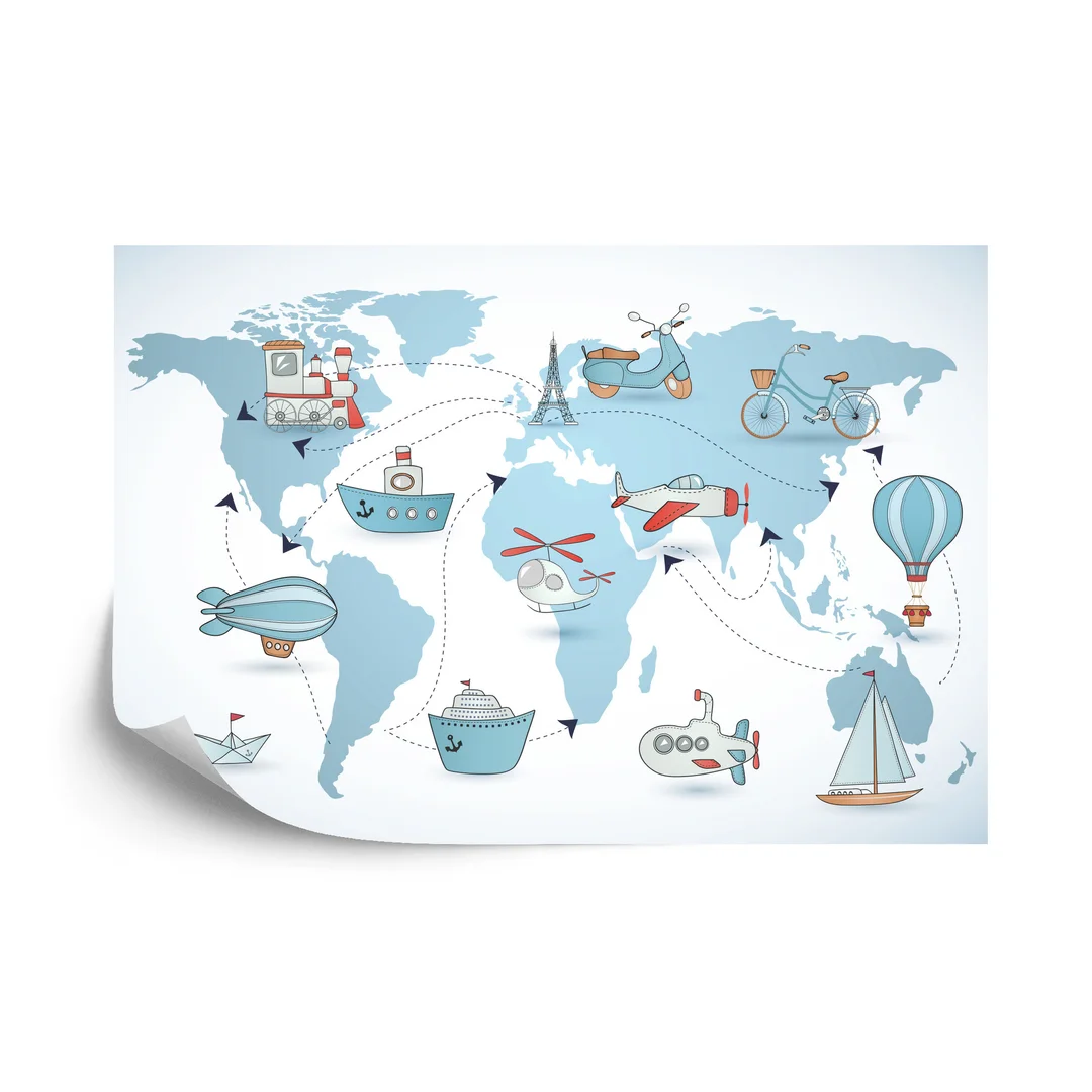 Fototapeta Podróżnicza Mapka Flizelina 270x180
