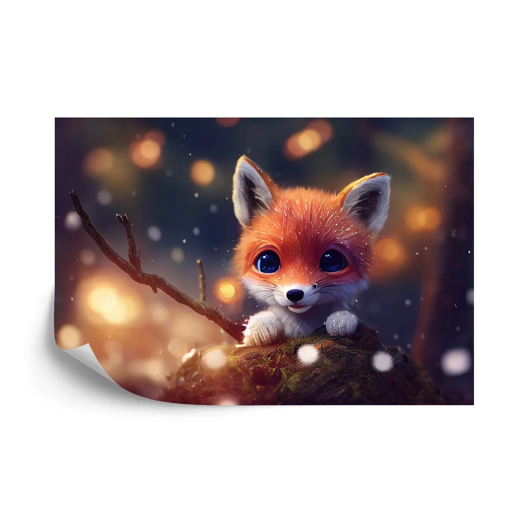 Fototapeta Red Fox Cub In The Snow Vinyl Gładki 270x180