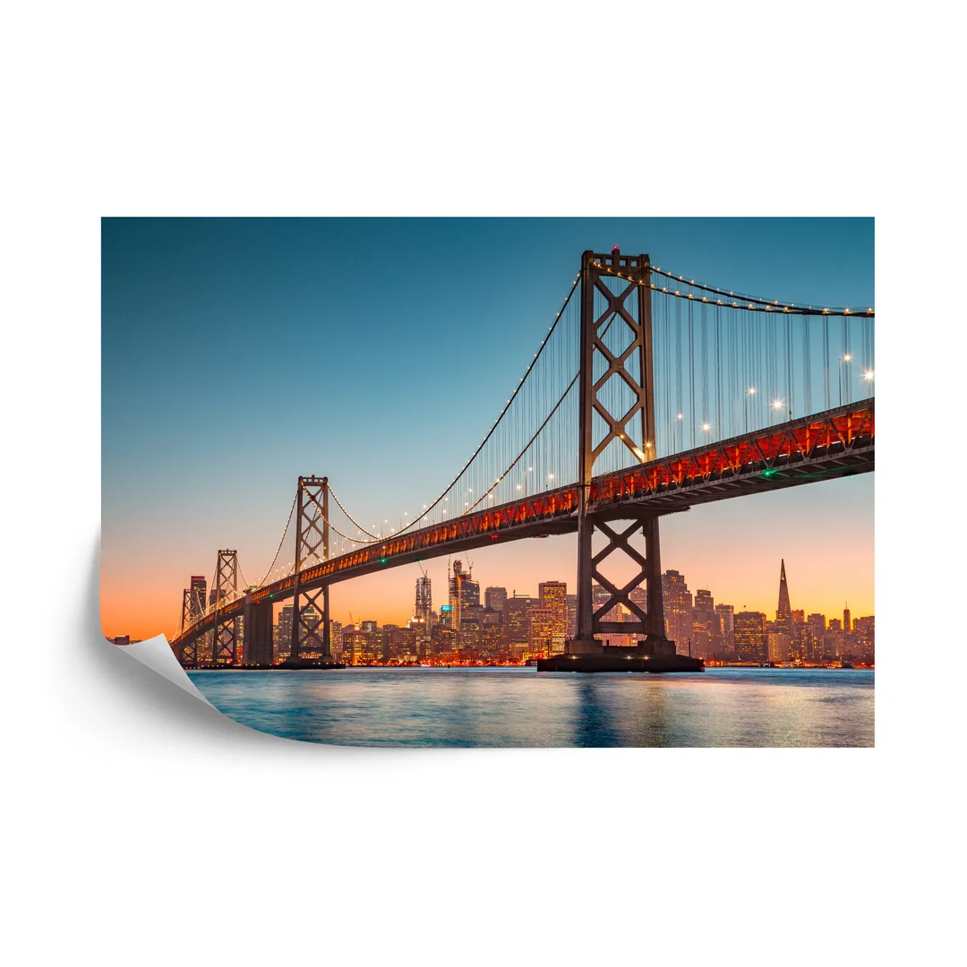 Fototapeta San Francisco Skyline With Oakland Bay Bridge At Sunset, California, Usa Vinyl Gładki 270x180