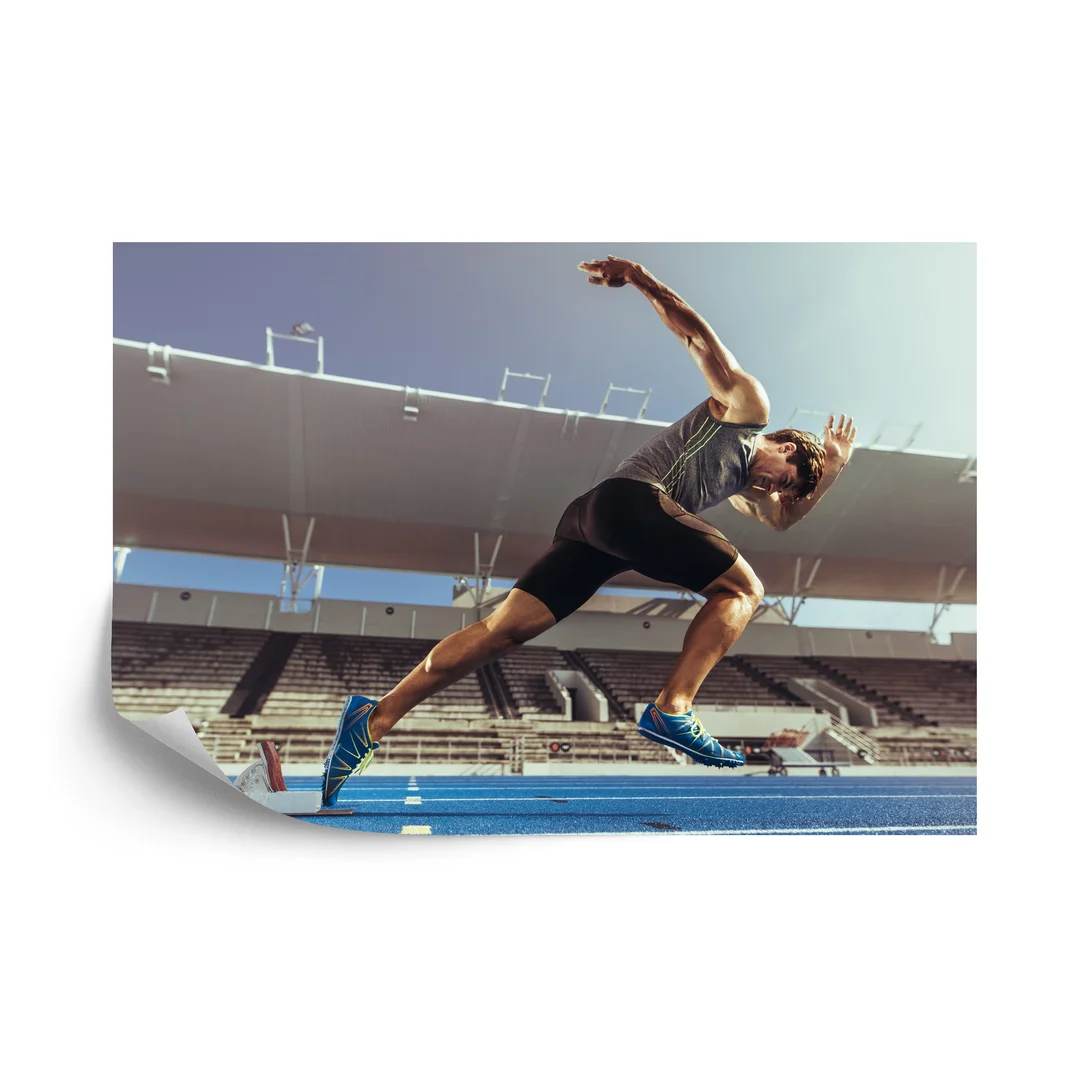 Fototapeta Sprinter Wybiegający Z Bloku Startowego Flizelina 270x180