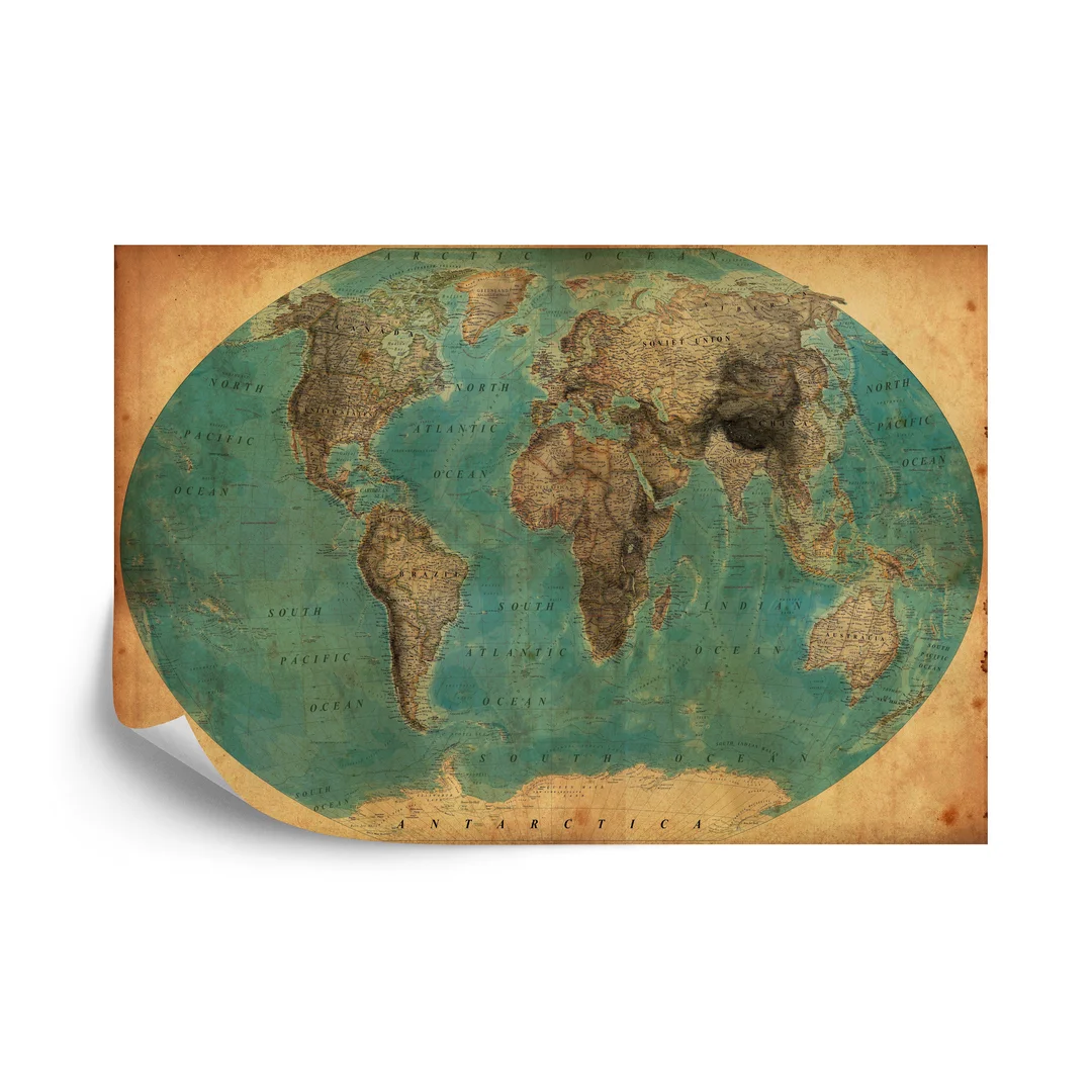 Fototapeta Stara Mapa Świata Flizelina 270x180
