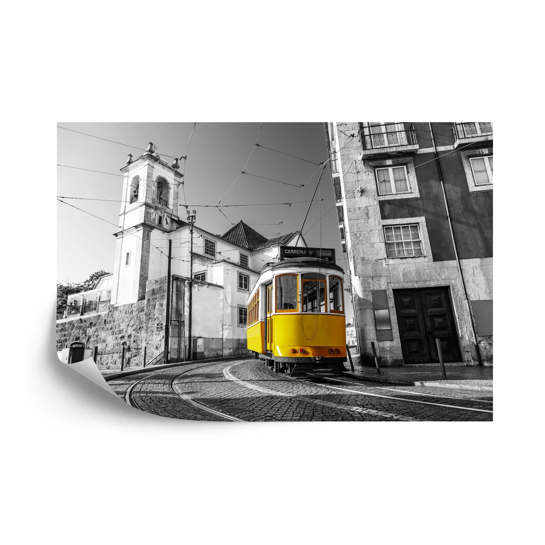 Fototapeta Tramwaj W Zabytkowej Dzielnicy Lizbony Vinyl Gładki 270x180