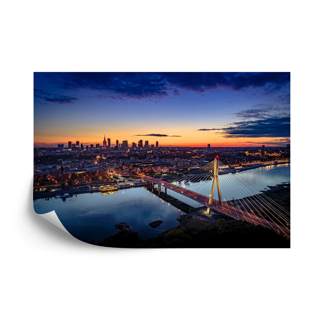 Fototapeta Warszawa Z Lotu Ptaka Vinyl Gładki 270x180