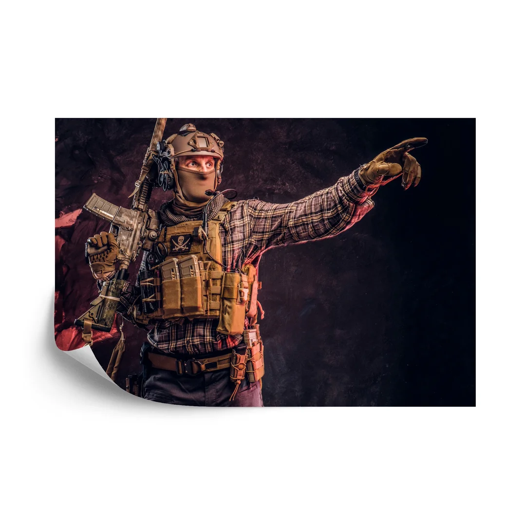 Fototapeta Żołnierz W Kamuflażu Flizelina 270x180