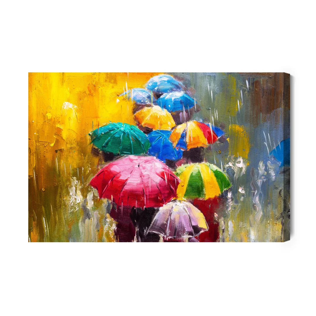 Obraz Na Płótnie Abstrakcja I Ludzie Z Parasolami Canvas Brak Brak 60x90