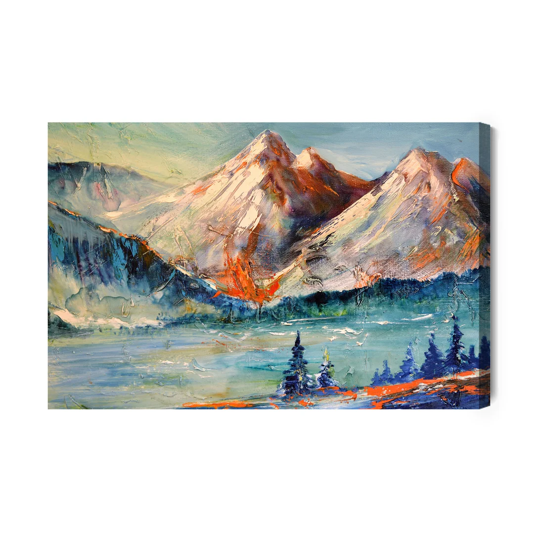 Obraz Na Płótnie Abstrakcyjny Malunek Gór Canvas Brak Brak 60x90
