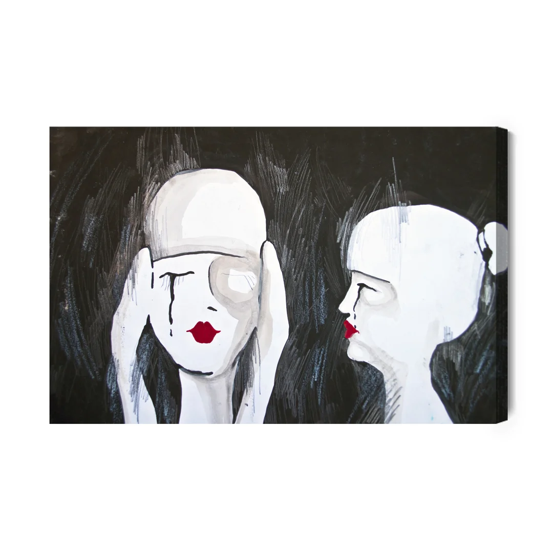 Obraz Na Płótnie Abstrakcyjny Portret Dwóch Kobiet Canvas Brak Brak 60x90