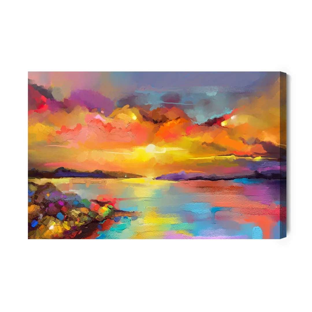 Obraz Na Płótnie Abstrakcyjny Zachód Słońca Canvas Brak Brak 60x90