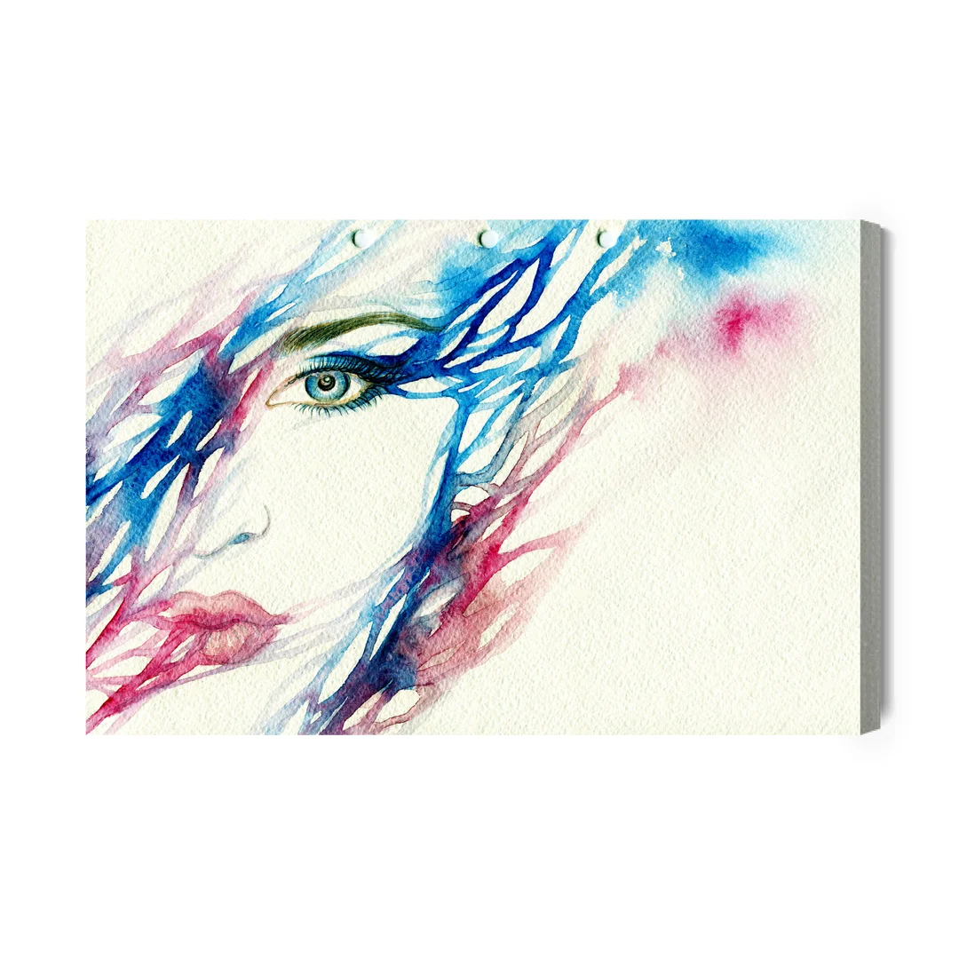 Obraz Na Płótnie Akwarelowa Twarz Kobiety Canvas Brak Brak 60x90