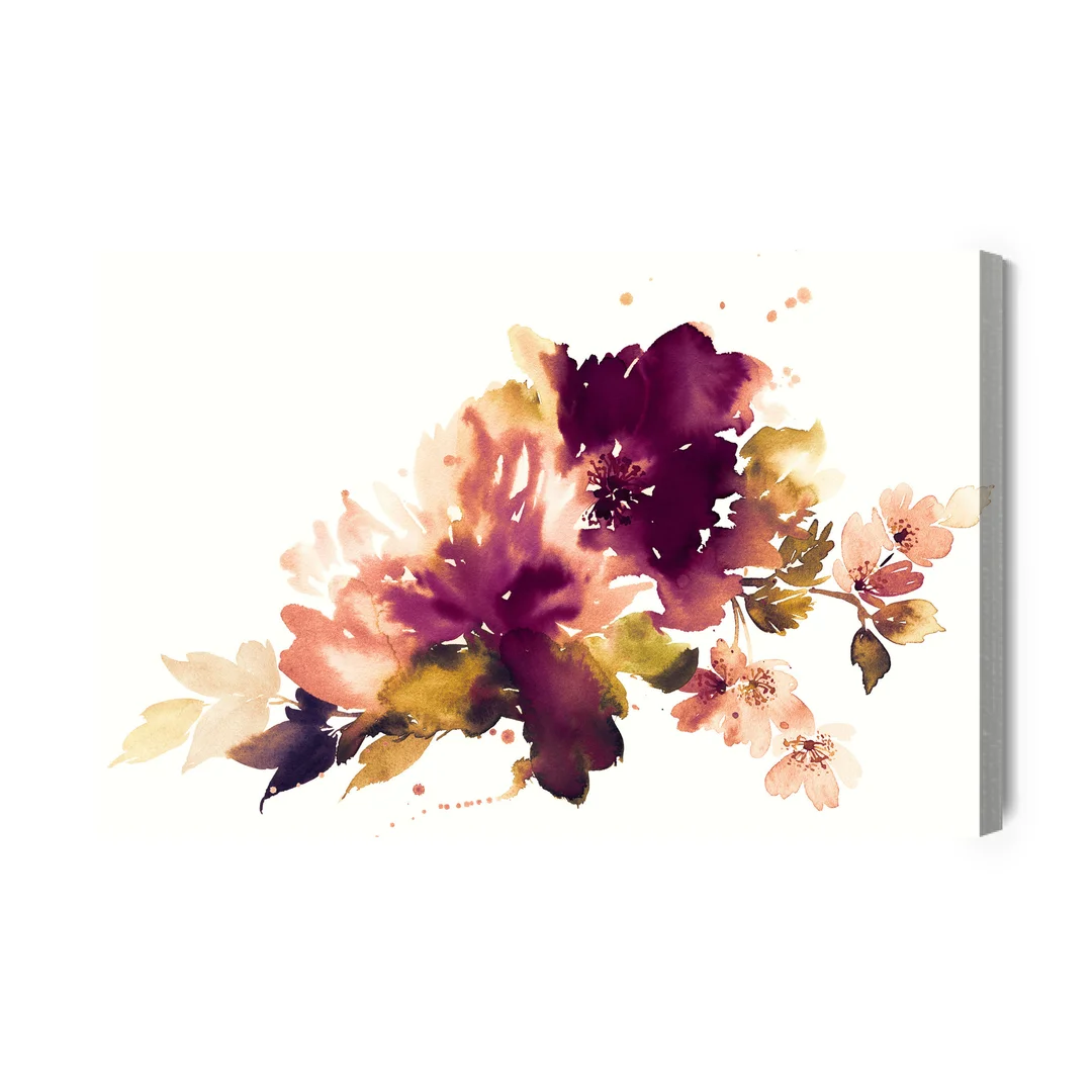 Obraz Na Płótnie Akwarelowe Liście I Kwiaty Canvas Brak Brak 60x90