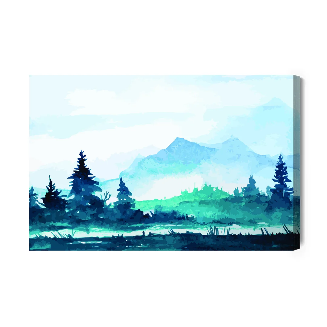 Obraz Na Płótnie Akwarelowy Krajobraz Górski Canvas Brak Brak 60x90