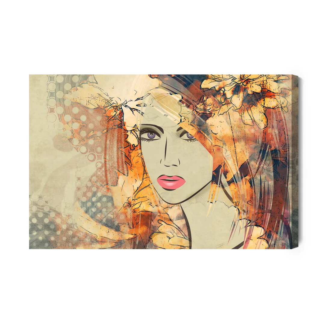 Obraz Na Płótnie Art Sketching Beautiful Girl Face Canvas Brak Brak 60x90