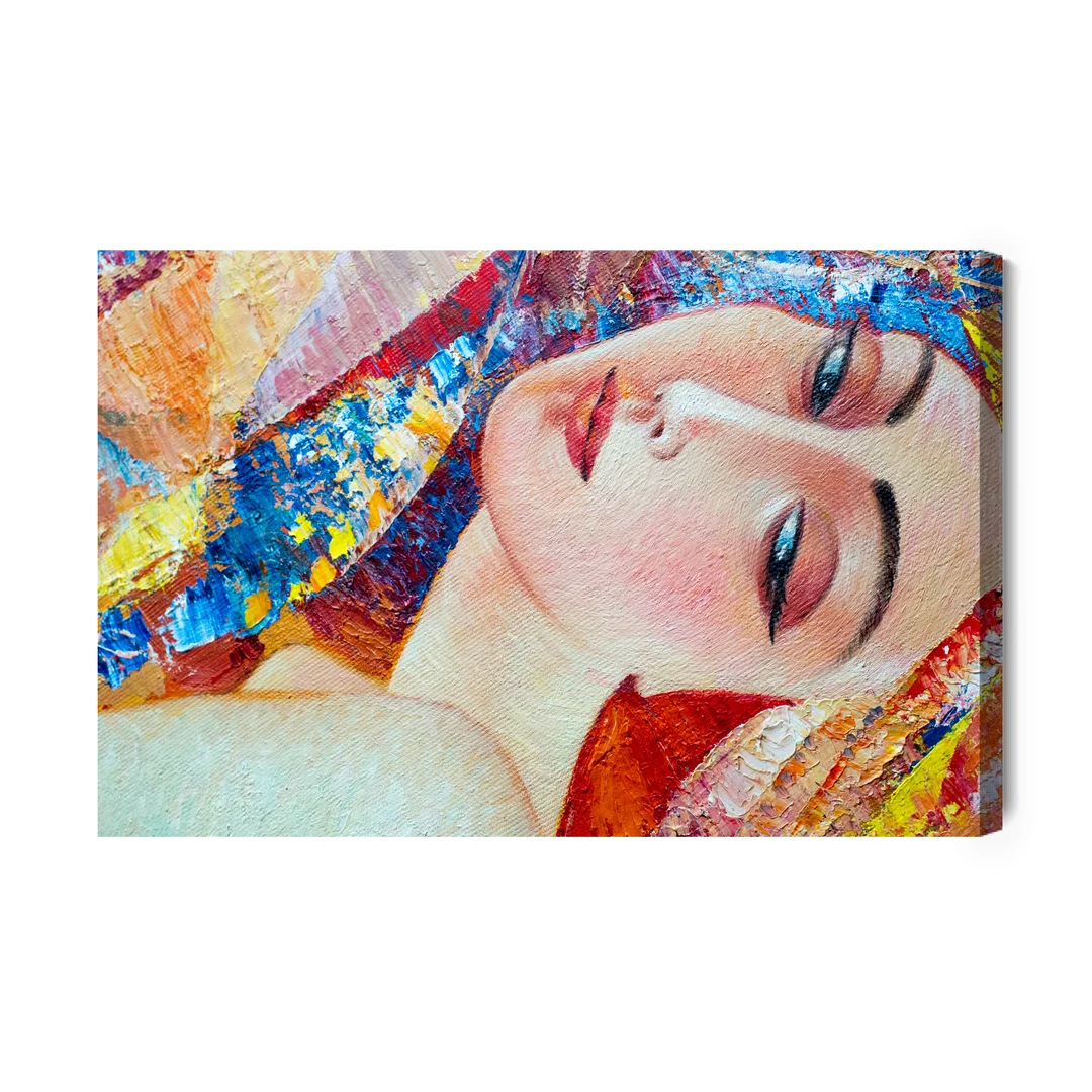 Obraz Na Płótnie Barwny Portret Młodej Kobiety Canvas Brak Brak 60x90
