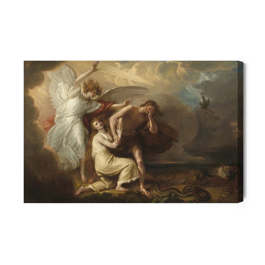 Obraz Na Płótnie Benjamin West "Wygnanie Adama I Ewy Z Raju" Reprodukcja Canvas Brak Brak 60x90