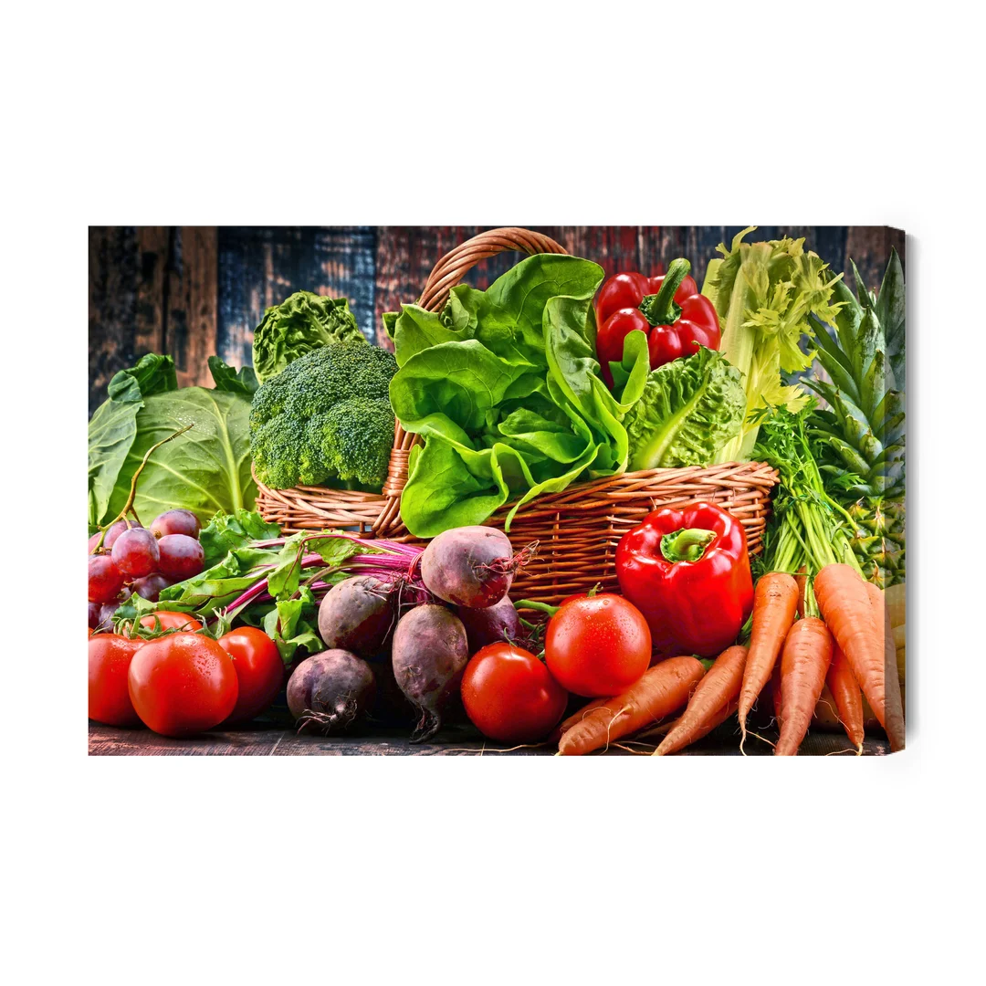 Obraz Na Płótnie Bogaty Kosz Warzyw Canvas Brak Brak 60x90