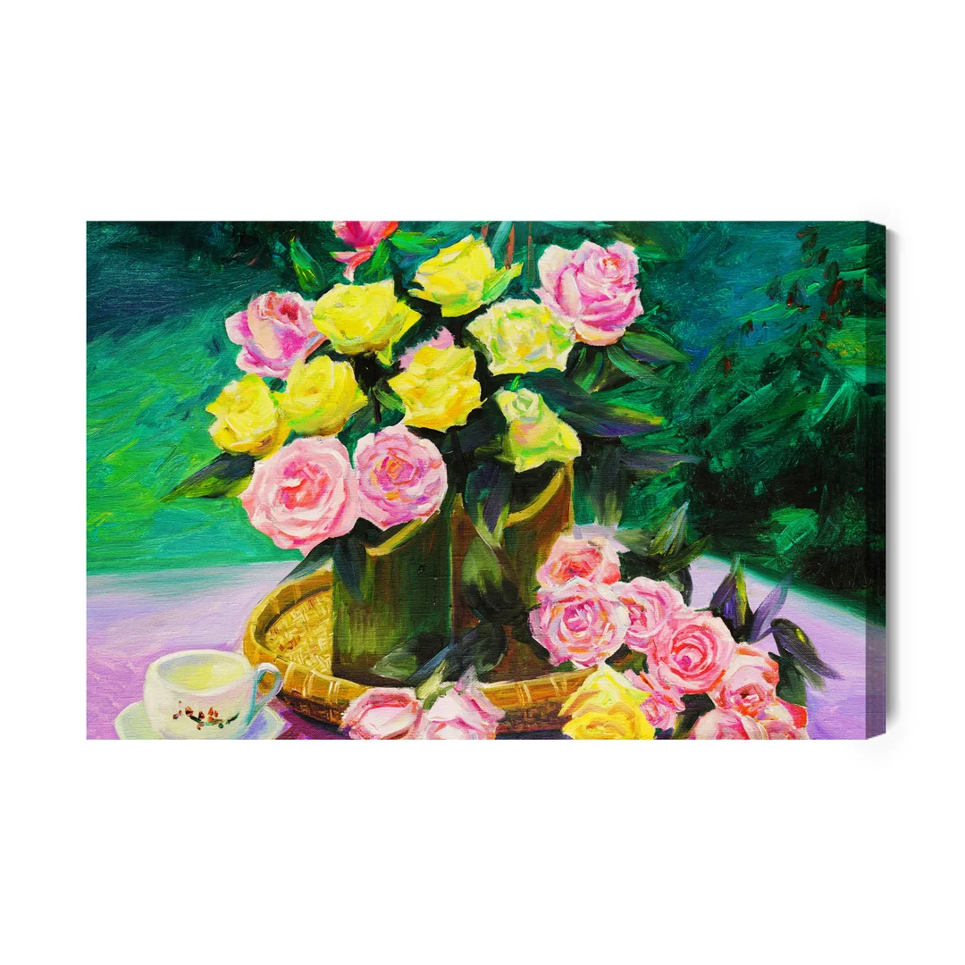 Obraz Na Płótnie Bukiet Róż Jak Malowany Canvas Brak Brak 60x90