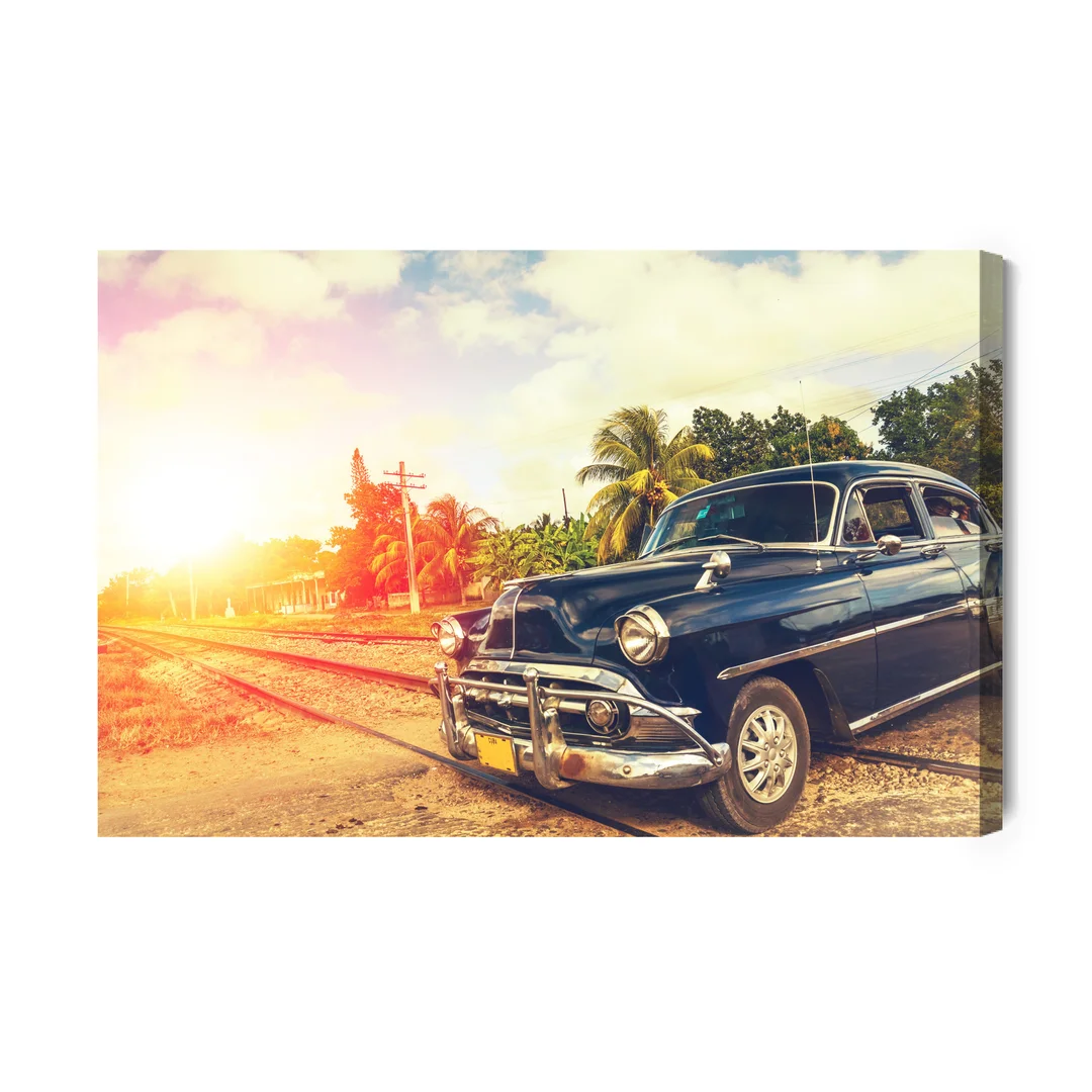 Obraz Na Płótnie Czarny Samochód Retro Canvas Brak Brak 60x90