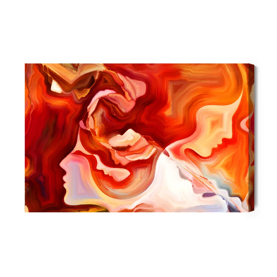 Obraz Na Płótnie Czerwona Abstrakcja Z Twarzą Canvas Brak Brak 60x90