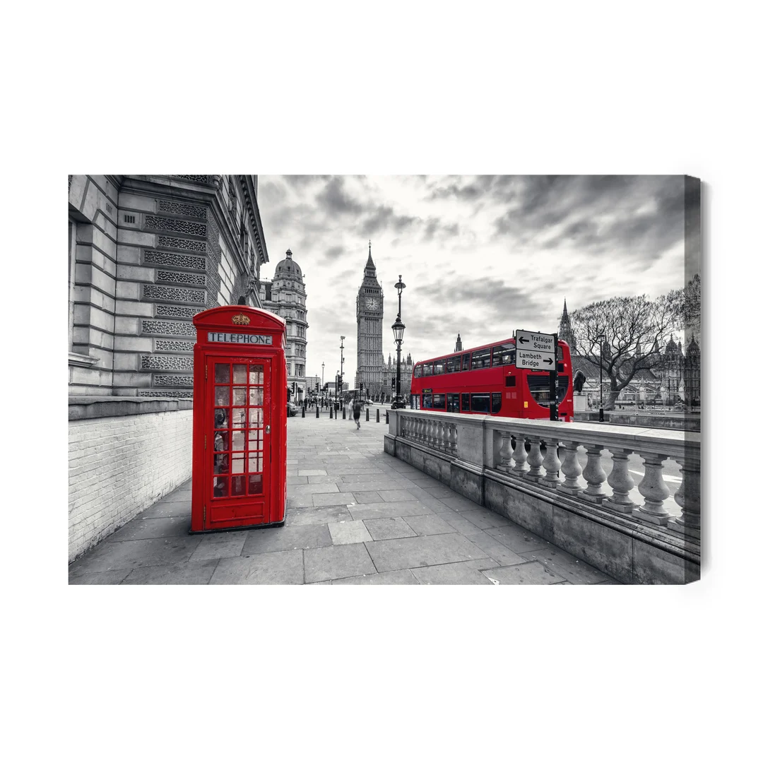 Obraz Na Płótnie Czerwona Budka Telefoniczna W Londynie Canvas Brak Brak 60x90