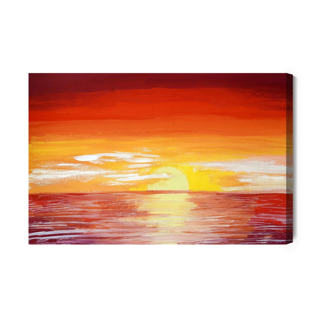 Obraz Na Płótnie Czerwony Zachód Słońca Nad Morzem Canvas Brak Brak 60x90