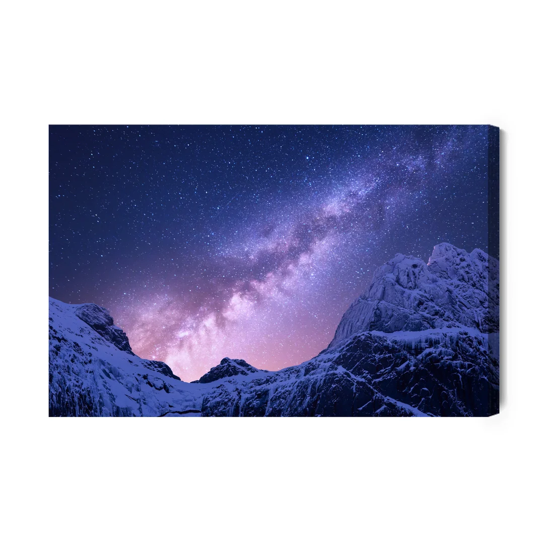 Obraz Na Płótnie Droga Mleczna Nad Śnieżnymi Górami Canvas Brak Brak 60x90