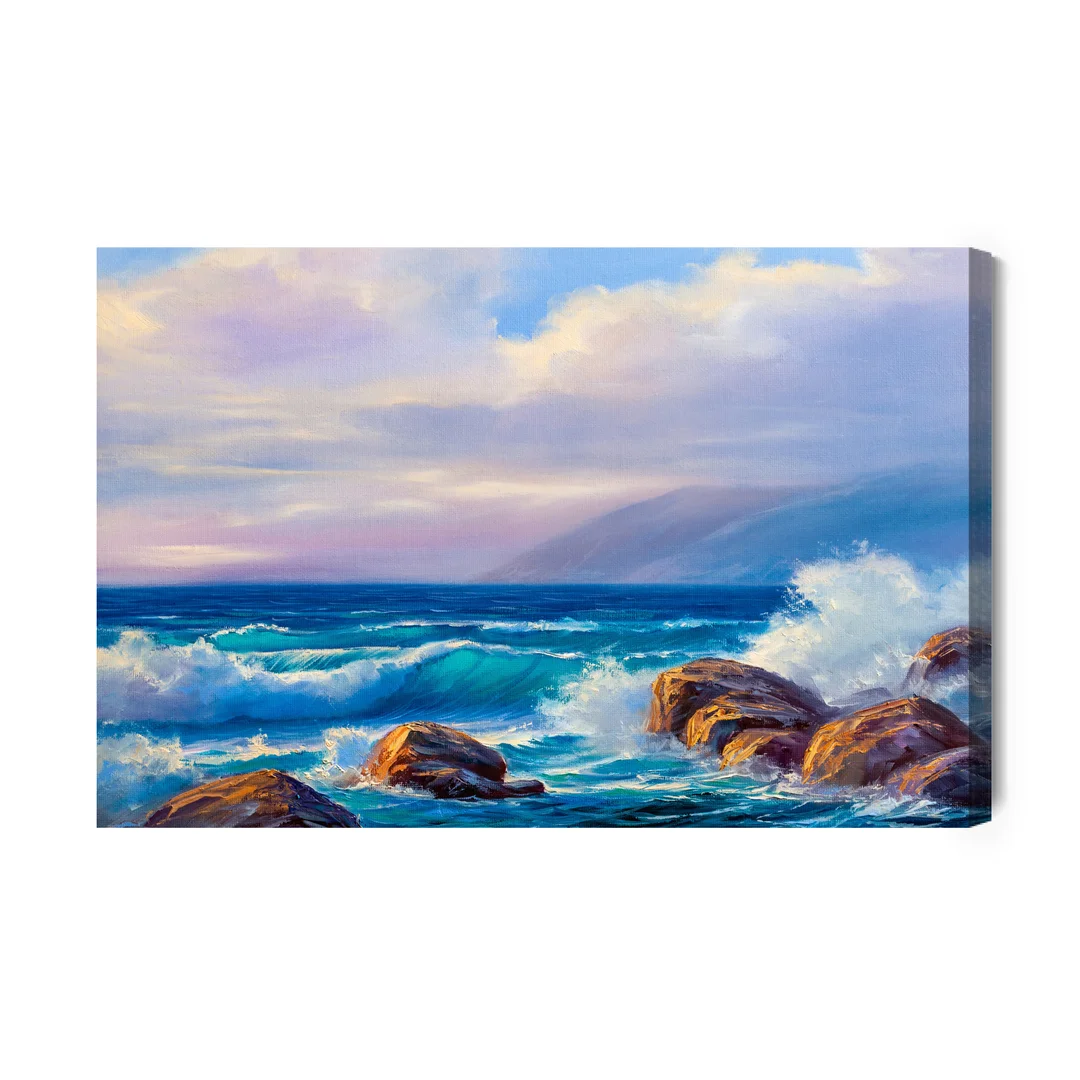 Obraz Na Płótnie Fale I Skały Na Morzu Canvas Brak Brak 60x90