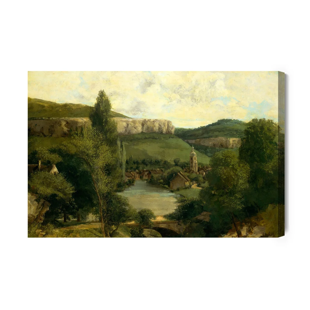 Obraz Na Płótnie Gustave Courbet "Widok Ornans" Reprodukcja Canvas Naturalny Brak Brak 70x100