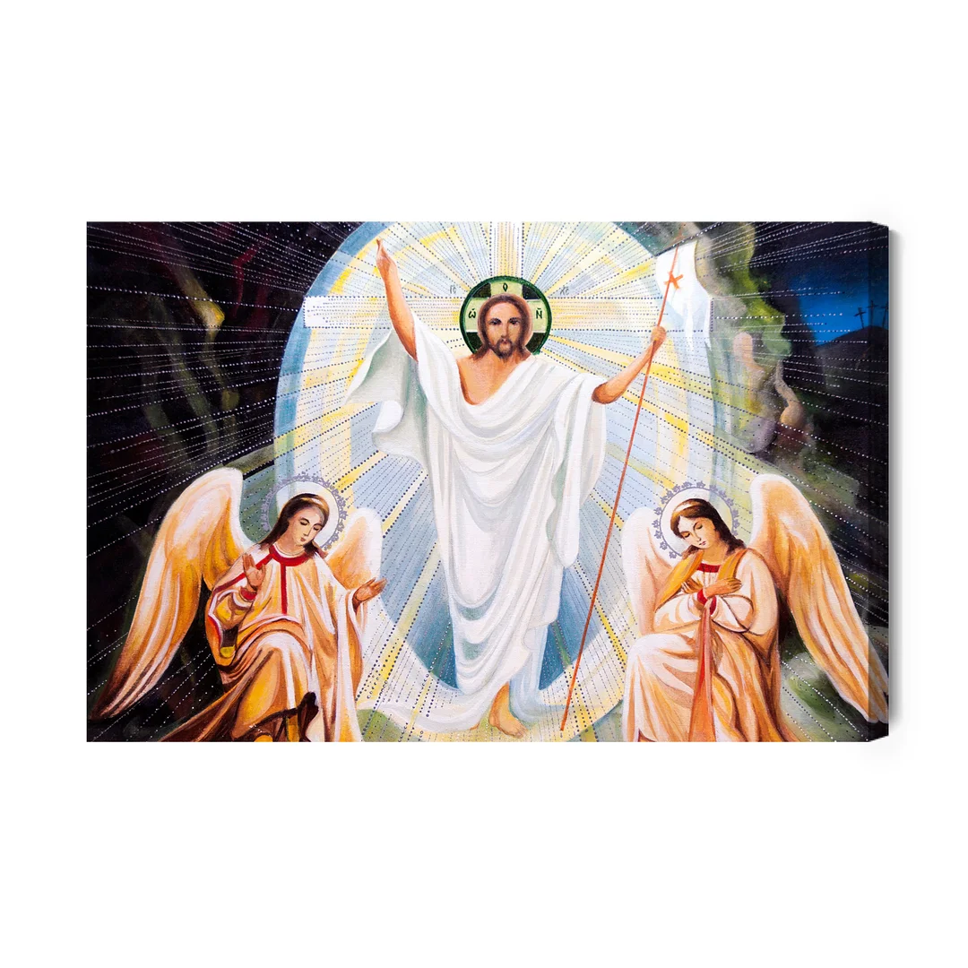 Obraz Na Płótnie Ikona Jezusa Z Aniołami Canvas Brak Brak 60x90