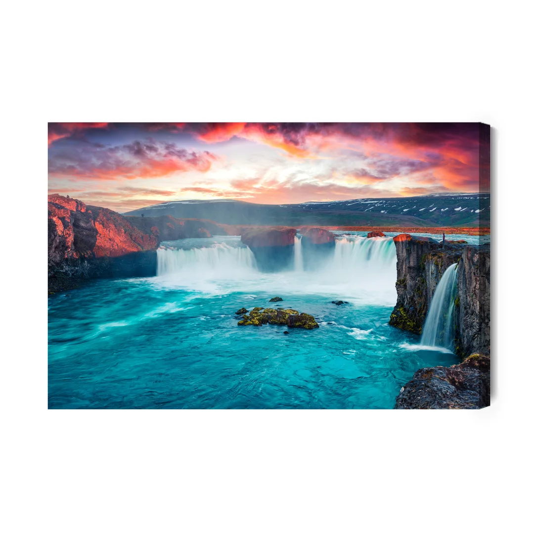 Obraz Na Płótnie Islandzkie Wodospady O Poranku Canvas Brak Brak 60x90