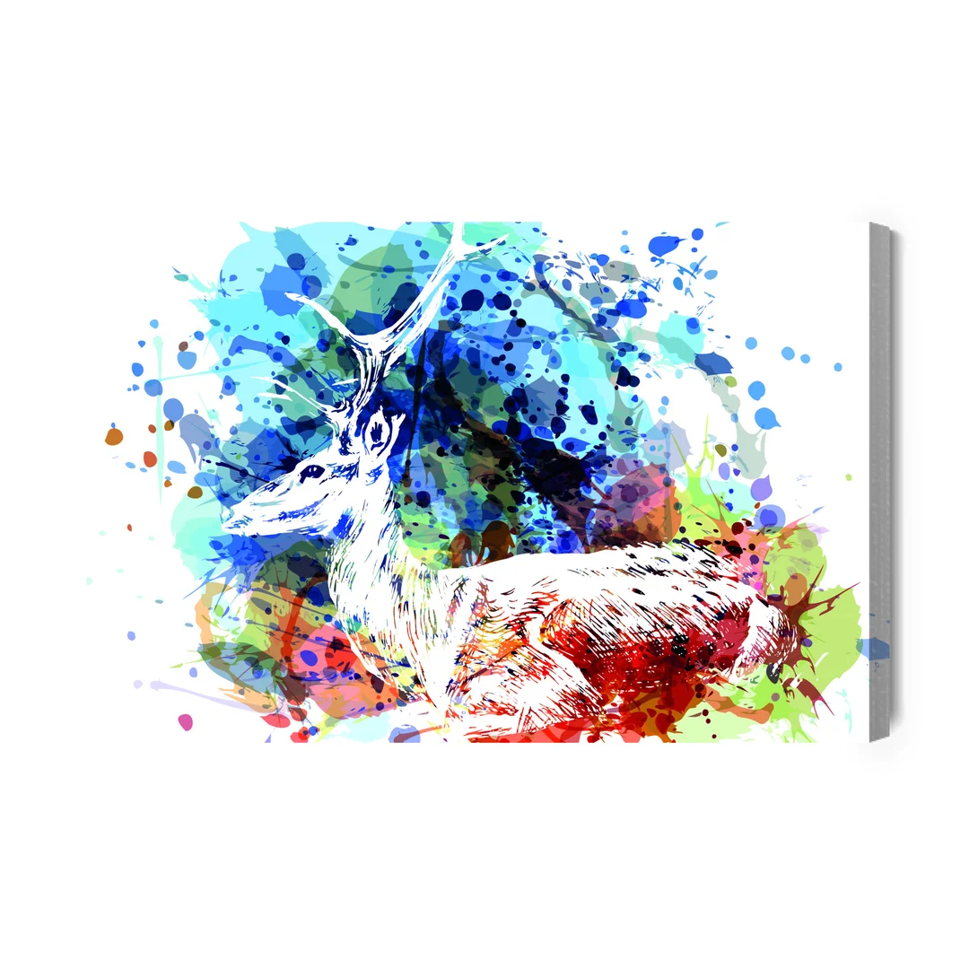 Obraz Na Płótnie Jeleń W Abstrakcyjnym Wydaniu Canvas Naturalny Brak Brak 70x100