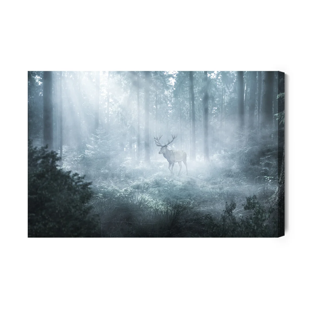 Obraz Na Płótnie Jeleń W Ciemnym Lesie Canvas Brak Brak 60x90