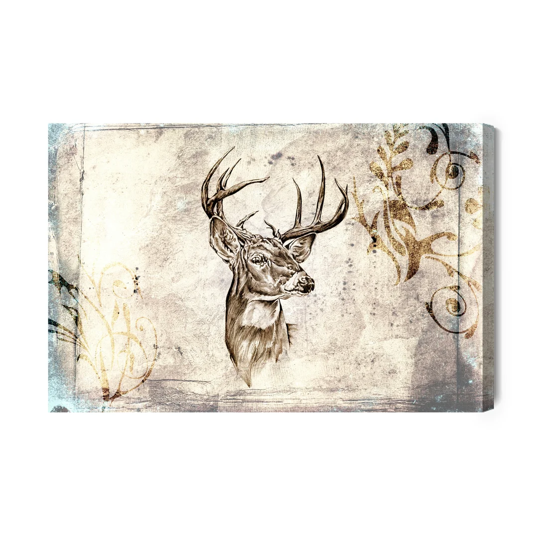 Obraz Na Płótnie Jeleń W Stylu Vintage Canvas Brak Brak 60x90