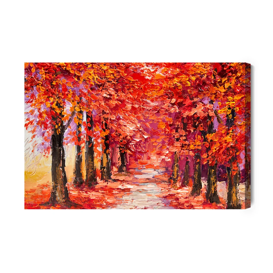 Obraz Na Płótnie Jesienny Las W Ciepłych Barwach Canvas Brak Brak 60x90