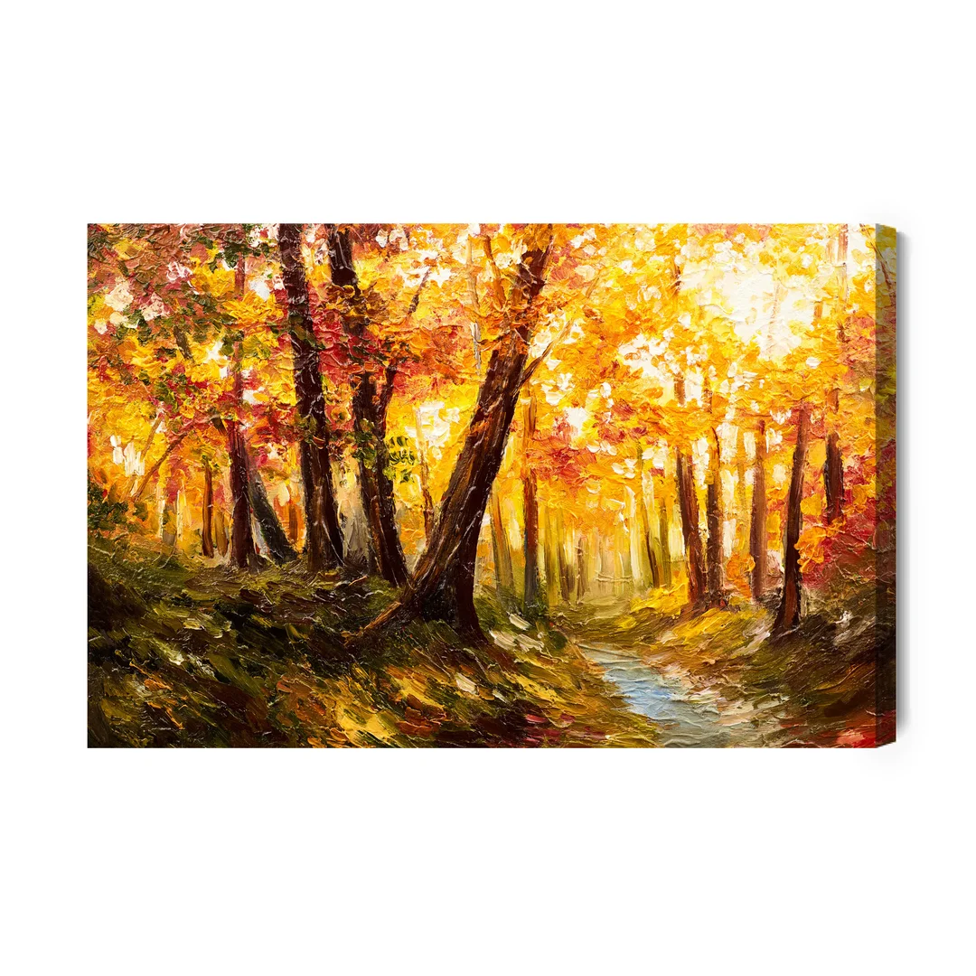 Obraz Na Płótnie Jesienny Las W Pobliżu Rzeki Canvas Naturalny Brak Brak 70x100